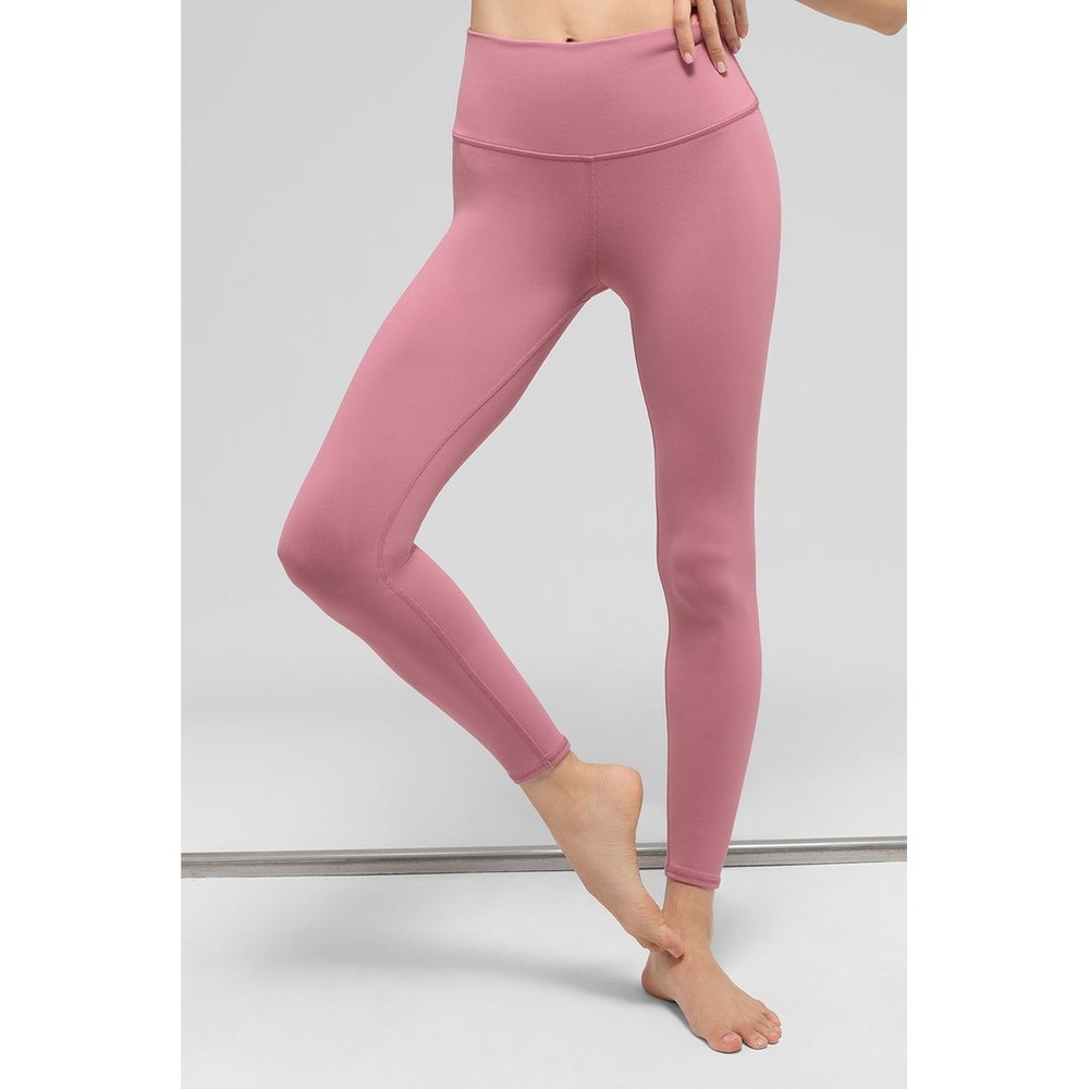 Alo Yoga High Waist Airbrush 7 / 8 Leggings Pink Wild Rose Yoga Pants Womens